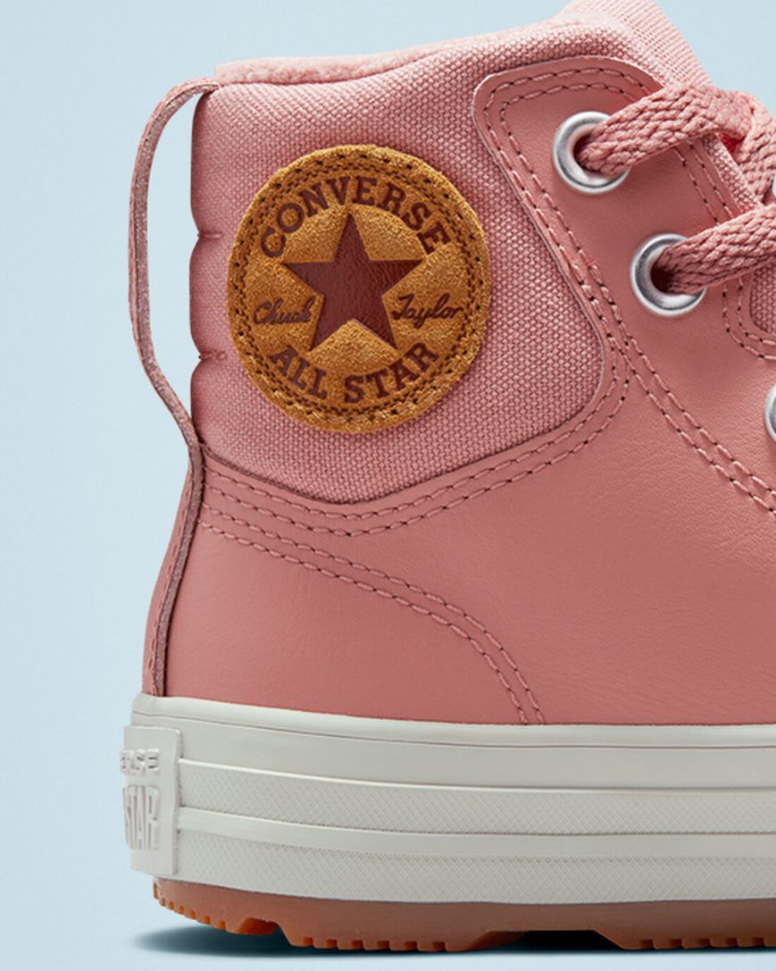 Boys' Converse Leather Chuck Taylor All Star Berkshire Boot Color High Top Shoes Pink | AU C0618N